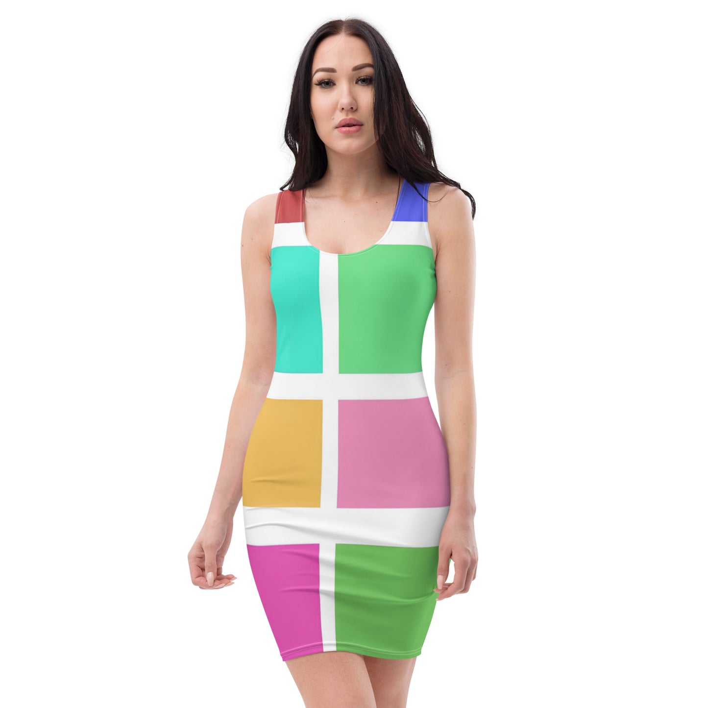 Square Colour Bodycon Dress